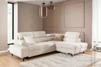 Rohová sedací souprava pravá rozkladany pro obývacího pokoje Tyrion L - béžová šenil Ditra New 20 Rohová sedací souprava pravá rozkladany pro obývacího pokoje Tyrion L - béžová šenil Ditra New 20