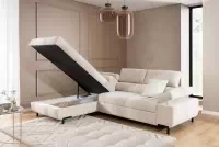 Rohová sedací souprava levá rozkladany pro obývacího pokoje Tyrion L - béžová šenil Ditra New 20 Rohová sedací souprava levá rozkladany pro obývacího pokoje Tyrion L - béžová šenil Ditra New 20