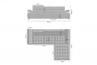 Rohová sedačka Dragonis L II pravostranná s funkciou spania - béžový šenil Ditra New 20 Rohová sedacia súprava Dragonis L II s funkciou spánku pravá strana - béžový šenil Ditra New 20