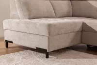 Rohová sedačka Gespano L ľavostranná so širokou, zúženou opierkou - béžový šenil Perfect harmony 07 Rohová sedacia súprava Gespano L Ľavá strana z szerokim, wcietym bokiem - Perfect harmony 07