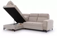 Rohová sedačka Gespano L ľavostranná so širokou, zúženou opierkou - béžový šenil Perfect harmony 07 Rohová sedacia súprava Gespano L Ľavá strana z szerokim, wcietym bokiem - Perfect harmony 07