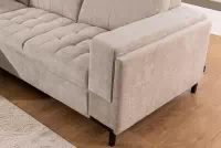 Rohová sedačka Gespano L ľavostranná so širokou, zúženou opierkou - béžový šenil Perfect harmony 07 Rohová sedacia súprava Gespano L Ľavá strana z szerokim, wcietym bokiem - Perfect harmony 07