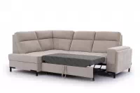Rohová sedačka Gespano L ľavostranná so širokou, zúženou opierkou - béžový šenil Perfect harmony 07 Rohová sedacia súprava Gespano L Ľavá strana z szerokim, wcietym bokiem - Perfect harmony 07