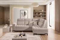 Rohová sedačka Gespano L pravostranná so širokým bokom - béžový šenil Perfect harmony 07 Rohová sedacia súprava Gespano L pravá strana z szerokim bokiem - béžový šenil Perfect harmony 07