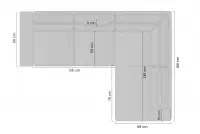 Rohová sedačka Gespano L pravostranná so širokým bokom - béžový šenil Perfect harmony 07 Rohová sedacia súprava Gespano L pravá strana z szerokim bokiem - béžový šenil Perfect harmony 07