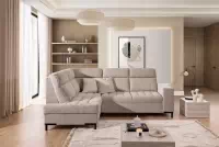 Rohová sedačka Gespano L ľavostranná so širokou opierkou - béžový šenil Perfect harmony 07 Rohová sedacia súprava Gespano L Ľavá strana z szerokim bokiem - béžový šenil Perfect harmony 07