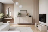 konzole závěsná Lorini 100 cm se zásuvkami - kašmír / zlote Úchytky T-bar konzole závěsná Lorini 100 cm se zásuvkami - kašmír / zlote Úchytky T-bar