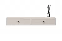 konzole závěsná Lorini 100 cm se zásuvkami - kašmír / černá Úchytky konzole závěsná Lorini 100 cm se zásuvkami - kašmír / černá Úchytky