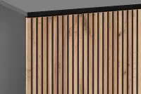 Komoda Bogalo se zásuvkami a LED osvětlením - černá / dub wotan Komoda se zásuvkami i oswietleniem LED Bogalo - černá / dub wotan