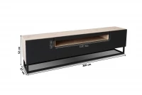 Grătar metalic galben TV 200 cm Dulap TV pe picioare metalice Doze - Dimensiuni