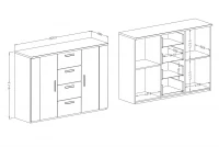 Komoda Sigma 26 se zásuvkami 132 cm - artisan / černá supermat Komoda dvoudveřová se čtyřmi zásuvkami Sigma 26 - artisan / Černý supermat