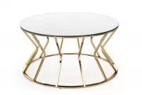 Konferenčný stolík AFINA S 90 cm - zrkadlo / zlatá AFINA Konferenčný stolík Zrkadlo / zlaté