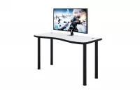 Výškově nastavitelný herní stůl Alin 135 cm - bílá / černá psací stůl gamingowe Alin 135 cm z regulacja wysokosci - bílý / černý