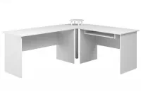 Rohový psací stůl BK53N - arktická bílá Bílý Psací stůl do kanceláře