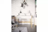 Birou copii Silia 100 cm cu sertar - alb alpin / stejar birou de scris Silia 100 cm z szuflada - biel alpin / stejar