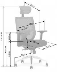 Ergonomické kreslo Delmon s opierkami - sivé / čierne Kancelárske kreslo admiral popolavo/Čierny