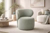Dizajnové otočné kreslo Cocoon - zelené buklé Catch Me 13 Kreslo odpočinkové Cocoon otočna - zelená boucle Catch Me 13