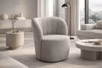 Otočné relaxační křeslo Soya - šedý boucle Catch Me 24 Křeslo čalouněná Soya obrotowy - šedá boucle Catch Me 24