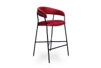 Barová židle čalouněná Nicole na černém podstavci - Červený hoker czerwony 