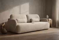 Pohovka s funkciou spania Dinel - béžový šenil Vibe 06 Pohovka s funkciou spánku Dinel - béžový šenil Vibe 06