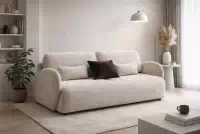 Pohovka s funkciou spania Dinel - béžový šenil Vibe 06 Pohovka s funkciou spánku Dinel - béžový šenil Vibe 06