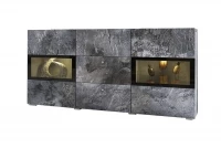 Komoda Baros 26 s tromi zásuvkami 132 cm - tmavý beton / schiefer komoda beton