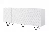 Čtyřdveřová komoda Scalia 190 4D - bílý mat / černé nohy Komoda čtyřdveřová Scalia 190 4D - bílý mat / černá Nohy