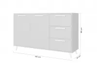 Komoda Lutori 139 cm - lahvově zelená Komoda dvoudveřová Lutori 140 cm se třemi  zásuvkami - láhvová zelená