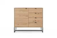 Komoda Reila se čtyřmi zásuvkami - artisan (Konec série) hnědá loftowa Komoda