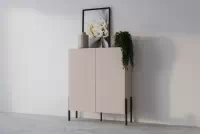 Komoda Jukon 114 cm dvoudveřová - kašmír / černé nohy Komoda Jukon 114 cm dvoudveřová - kašmír / černé nožičky