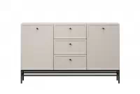 Komoda Lorini 150 cm so zásuvkami - kašmír / čierne úchytky / kovová podnož Komoda Lorini 150 cm so zásuvkami - kašmír / čierny úchyty / Rošt
