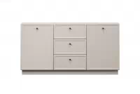 Komoda Lorini 150 cm so zásuvkami - kašmír / čierne úchytky Komoda Lorini 150 cm so zásuvkami - kašmír / čierny úchyty
