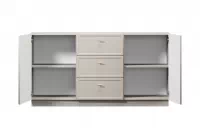 Komoda Lorini 150 cm so zásuvkami - kašmír / zlaté úchytky T-bar Komoda Lorini 150 cm so zásuvkami - kašmír / zlote úchyty T-bar