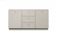 Komoda Lorini 150 cm so zásuvkami - kašmír / zlaté úchytky Komoda Lorini 150 cm so zásuvkami - kašmír / zlote úchyty