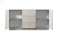 Komoda Lorini 150 cm so zásuvkami - kašmír / zlaté úchytky Komoda Lorini 150 cm so zásuvkami - kašmír / zlote úchyty