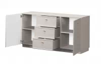Komoda Lorini 150 cm so zásuvkami - kašmír / zlaté úchytky Komoda Lorini 150 cm so zásuvkami - kašmír / zlote úchyty