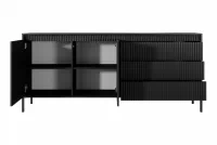Komoda Sanos so zásuvkami 187 cm - Čierna Komoda Sanos so zásuvkami 187 cm - Čierna