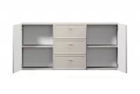 Závesná komoda Lorini 150 cm so zásuvkami - kašmír / zlaté úchytky T-bar Komoda závesná Lorini 150 cm so zásuvkami - kašmír / zlote úchyty T-bar