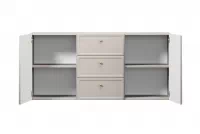Závesná komoda Lorini 150 cm so zásuvkami - kašmír / zlaté úchytky Komoda závesná Lorini 150 cm so zásuvkami - kašmír / zlote úchyty