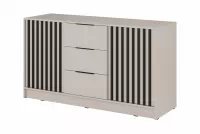 Komoda se zásuvkami Neria 155 cm - kašmír / černá Komoda se zásuvkami Neria 155 cm - kašmír / černá