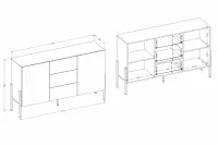 Comodă cu sertare Wezilo 154 cm - alb supermat Comoda cu sertare Wezilo 43 - 154 cm - bialy supermat