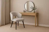 Dřevěná židle Luna s čalouněným sedákem - světle šedý šenil Wind 05 / černé nohy židle dřevěná Luna s čalouněným sedákem - světlý šedá šenil Wind 05 / černé nožičky