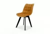 scaune Tapițată Prato cu picioare din lemn - muștar catifea Velluto 8 / negru Picioare scaune Tapițată Prato cu picioare din lemn - muștar catifea Velluto 8 / negru Picioare