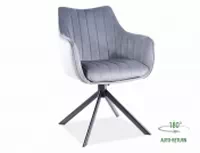 Jedálenská stolička Azalia Velvet - šedý / Bluvel 14 / čierny Nohy Stolička čalúnená azalia velvet - šedý / bluvel 14 / čierny nožičky