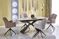 K591 židle hnědá (1p=2szt) židle čalouněné orbia obrotowe - brazowe / černé nožičky