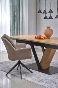 K591 židle hnědá (1p=2szt) židle čalouněné orbia obrotowe - brazowe / černé nožičky