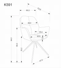 K591 židle hnědá (1p=2szt) židle čalouněné orbia obrotowe - brazowe / černé nožičky
