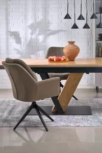 K591 židle hnědá (1p=2szt) židle čalouněné orbia obrotowe - brazowe / černé nožičky