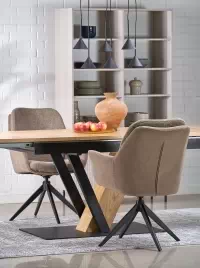 K591 židle hnědá (1p=2szt) židle čalouněné orbia obrotowe - brazowe / černé nožičky