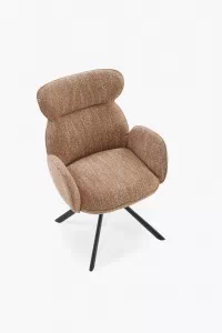 Čalouněná otočná židle Sofel - skořicová / černé nohy židle čalouněné sofel obrotowe - cynamonowe / černé nožičky